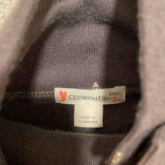 Crew Cuts sweater size 2 gray with stars bows cotton winter spring - Picture 3 of 8